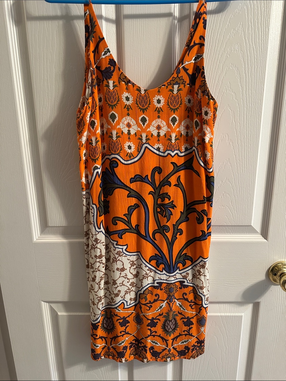 Topshop Orange Patterned Sleeveless Summer Dress